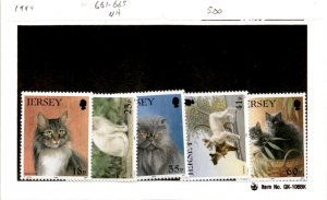 Jersey, Postage Stamp, #661-665 Mint NH, 1994 Cats (AB)