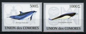 Cetacean Whale Dolphin Marine Fauna Serie Set of 2 Stamps Mint NH