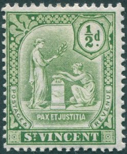 St Vincent 1910 ½d green SG102 unused