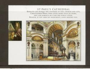 GB 2008 St Pauls Cathedral  miniature sheet. MS2847 UM