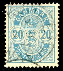 Denmark, Scott #40, Used