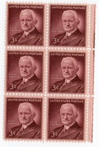 Scott #1062 George Eastman (Kodak) Block Of 6 Stamps - MNH