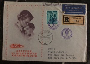 1949 Vöcklabruck Austria Ballon Flight Cover to New York USA Via Salzburg