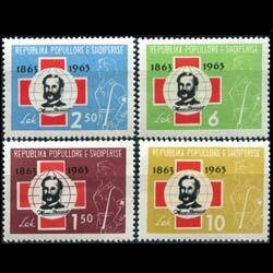 ALBANIA 1963 - Scott# 649-52 Red Cross Set of 4 NH back thin