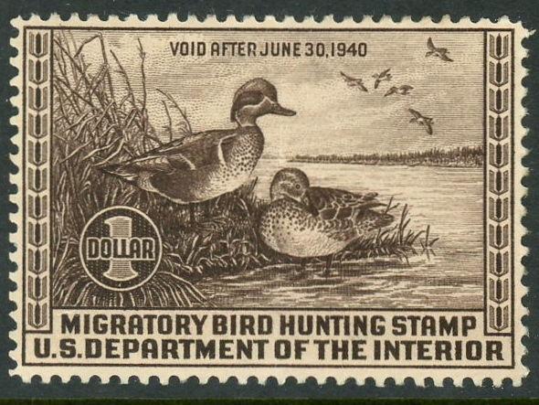 1939 US Federal Duck Stamp #RW6 Mint Hinged F/VF Regummed Creased