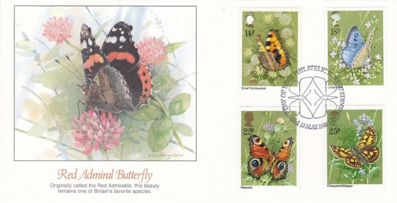 Great Britain # 941-944, Butterflies, 1st Day