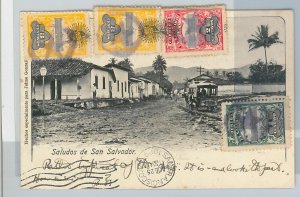 51068 -  EL SALVADOR -  POSTAL HISTORY - POSTCARD to SAN FRANCISCO USA 1909