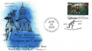 COMMEMORATION LEXINGTON AND CONCORD AMERICAN REVOLUTION CACHET SERIES #3 1975