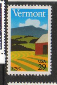 #2533 MNH  29c Vermont Statehood 1991 Issue