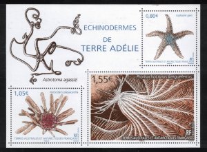 FRENCH ANTARCTIC 2018 Echinoderms S/S; Scott 589, Yvert F865; MNH