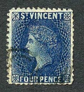 St Vincent SG6 Four Pence Blue FORGERY