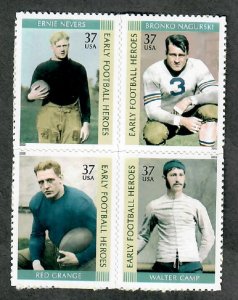 3808 - 3811 Football Heroes MNH block of 4