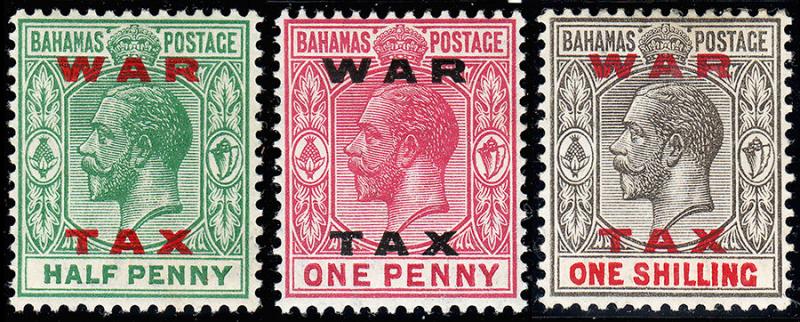 Bahamas Scott MR11-13 (1919) Mint H VF, Complete Set, CV $29.80 B