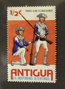Antigua 1976  Scott 423 MH  - 1/2c,   American Bicentennial, Riflemen, militia