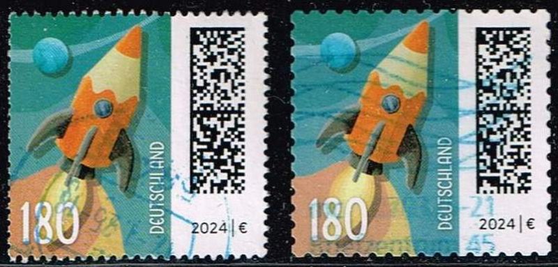 Germany 2024,Mi.#3870 + 3374 used. World of Cover: Rocket Ship