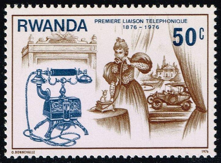 Rwanda #748 Telephone and Woman Making Call; MNH (0.25)