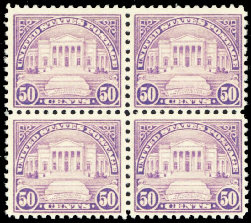 570, Mint NH F/VF 50¢ PO FRESH Block of Four CV $280 — Stuart Katz