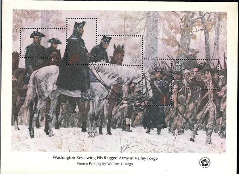 United Sates #1689 Washington Reviewing His Ragged Army at Valley Forge MNH