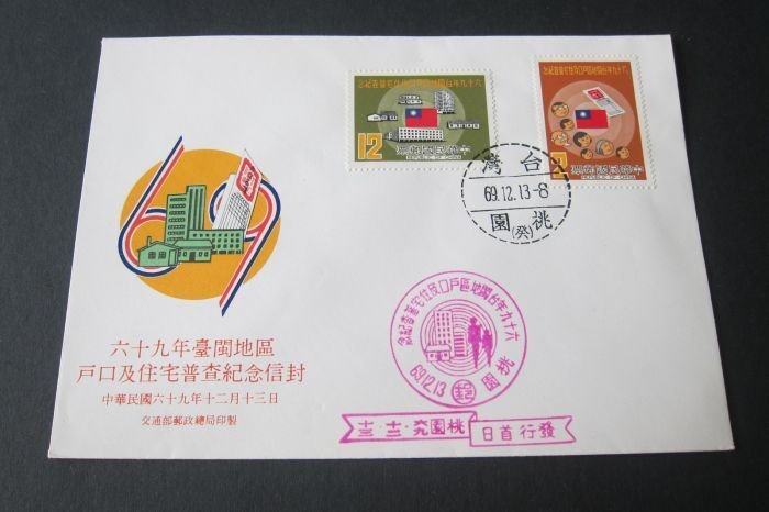 Taiwan Stamp Sc 2219-2220 Population investigation FDC