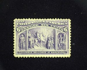 HS&C: Scott #235 MNH 6 cent Columbian. F/VF US Stamp