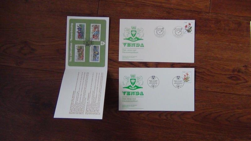 Venda New Issue Cards 1980 Butterflies Tea Banana Carving 1979 Independence VFU 