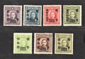 China 1946 CNC Union Surch Group 1 (7v London SYS) MNH