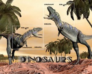 Ghana 2014 - Dinosaurs - Souvenir stamp sheet - Scott #2819 - MNH