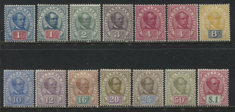 Sarawak 1899-1908 complete set with 2 shades mint o.g.