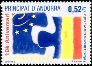 Andorra (Spanish) 2004 Sc#306 ADMISSION TO COUNCIL OF EUROPA  ANNIV. Single MNH