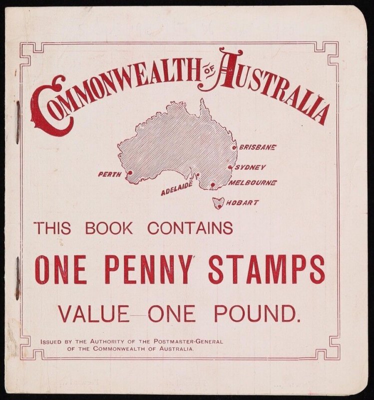 AUSTRALIA 1909 Commonwealth of Australia £1 booklet cat $30,000. 2 recorded.