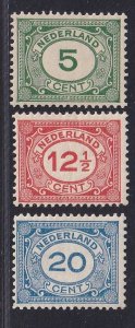 Netherlands  #107-109  MH  1921-22   numbers