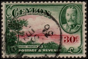 Ceylon 272 - Used - 30c Ancient Reservoir (1936) (cv $3.75) +