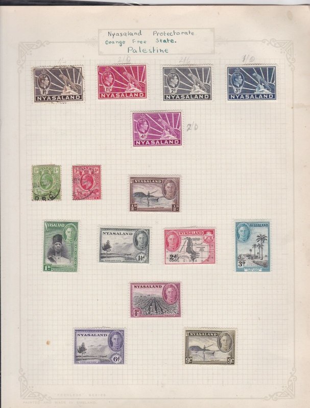 nyasaland protectorate orange free state palestine stamps page ref 17401