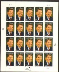 US #3897 Mint Sheet Ronald Reagan president 