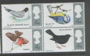 Great Britain 1966 Birds Phosphor (4) Scott # 461p-64p