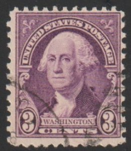 SC# 720 - (3c) - George Washington - perf 11x10 1/2, USED Single