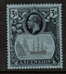 Ascension SG #20c Very Fine Mint Original Gum Hinged Black & Grey Blue Cleft Roc