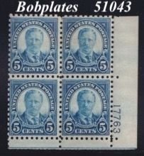 BOBPLATES US #586 T. Roosevelt Lower Right Plate Block 17763 F-VF LH SCV= $275