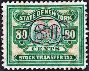 New York State 80¢ Stock Transfer Stamp (Used)