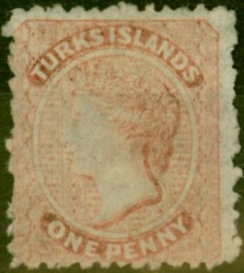 Turks Islands 1867 1d Dull Rose SG1 Good Unused