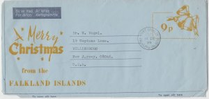 FALKLAND cover Aerogramme / air letter - 14 Dec. 1978 to USA