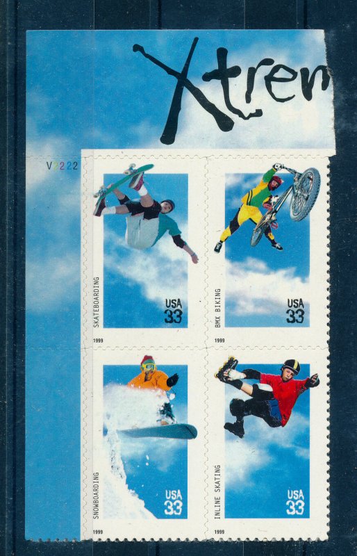 USA 1999 EXTREME SPORTS SELF ADHESIVE BLOCK MNH 