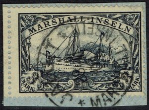 MARSHALL ISLANDS 1901 YACHT 3MK USED ON PIECE