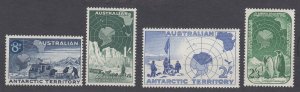 J28610,1957-9 australia AAT hv,s of set mnh  #L2-5 views