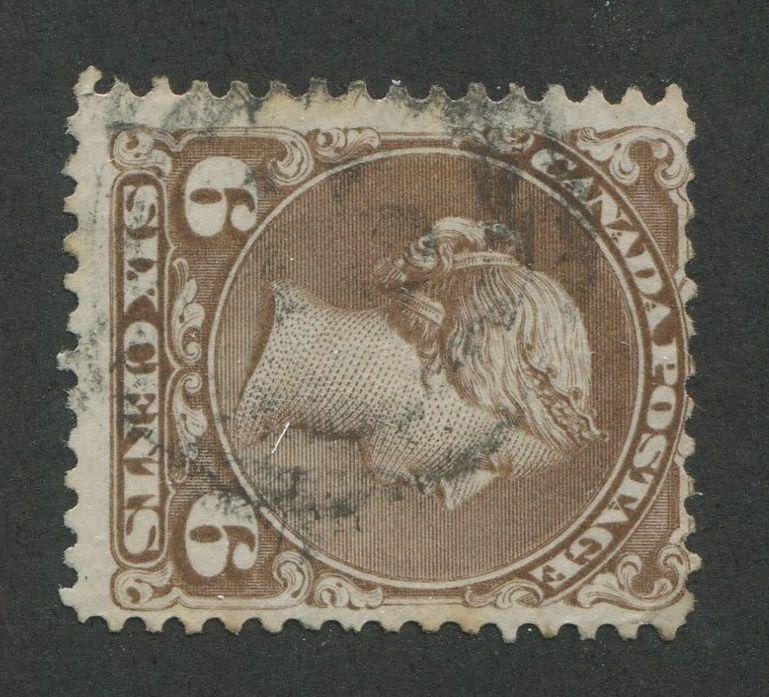 CANADA #27 USED LARGE QUEEN 2-RING NUMERAL CANCEL 15