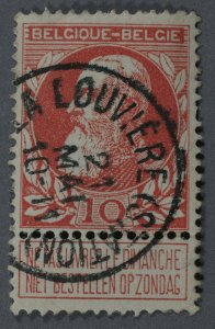 Belgium #85 Used VG w/ Label LA LOUVIERE(STATION)  Date 21 MAI 10-11 Year? HRM