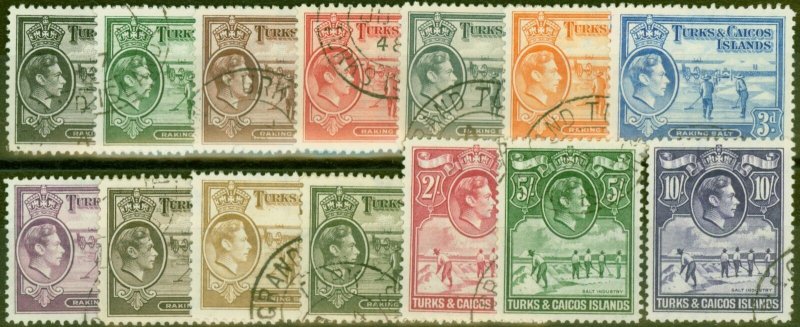 Turks & Caicos 1938-45 set of 14 SG194-205 Fine Used