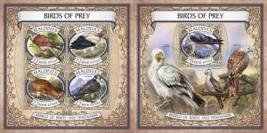 Z08 IMPERF MLD17606ab MALDIVES 2017 Birds of prey MNH ** Postfrisch Set