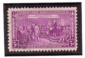 U.S. Used Scott #798 3 Cent Bright Red Violet