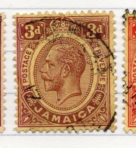 Jamaica 1912 GV Early Issue Fine Used 3d. 202694  Shade
